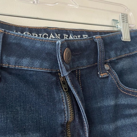 American Eagle Hi Rise Shortie 360 Degree Super Stretch Denim Shorts - Picture 2 of 5